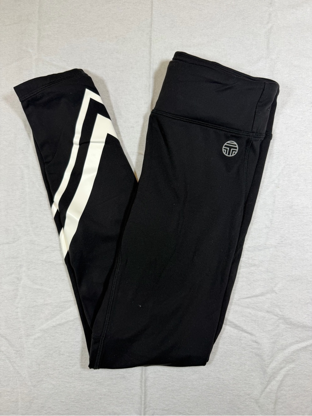 Tory Sport Black Leggings with White Chevron Detail